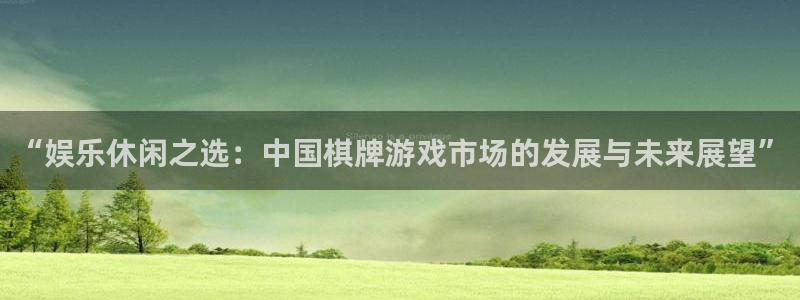 壹号电子娱乐app下载最新版本安装：“娱乐休闲之选：中国棋牌游戏市场的发展与未来展望”